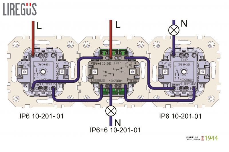 Переключатель двухклавишный Liregus Retro 29-112