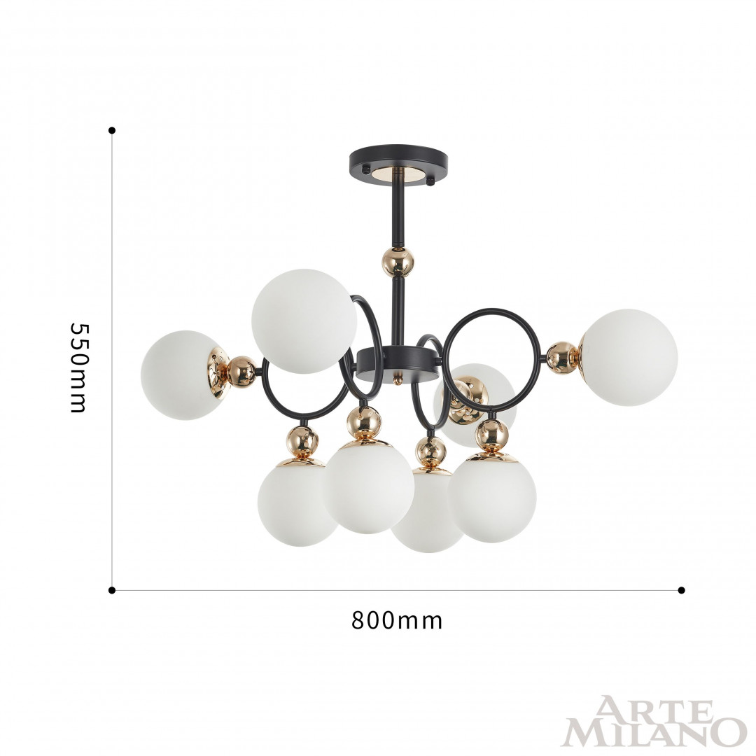 Потолочная люстра Arte Milano Neapolis 274307/8 BK/GD
