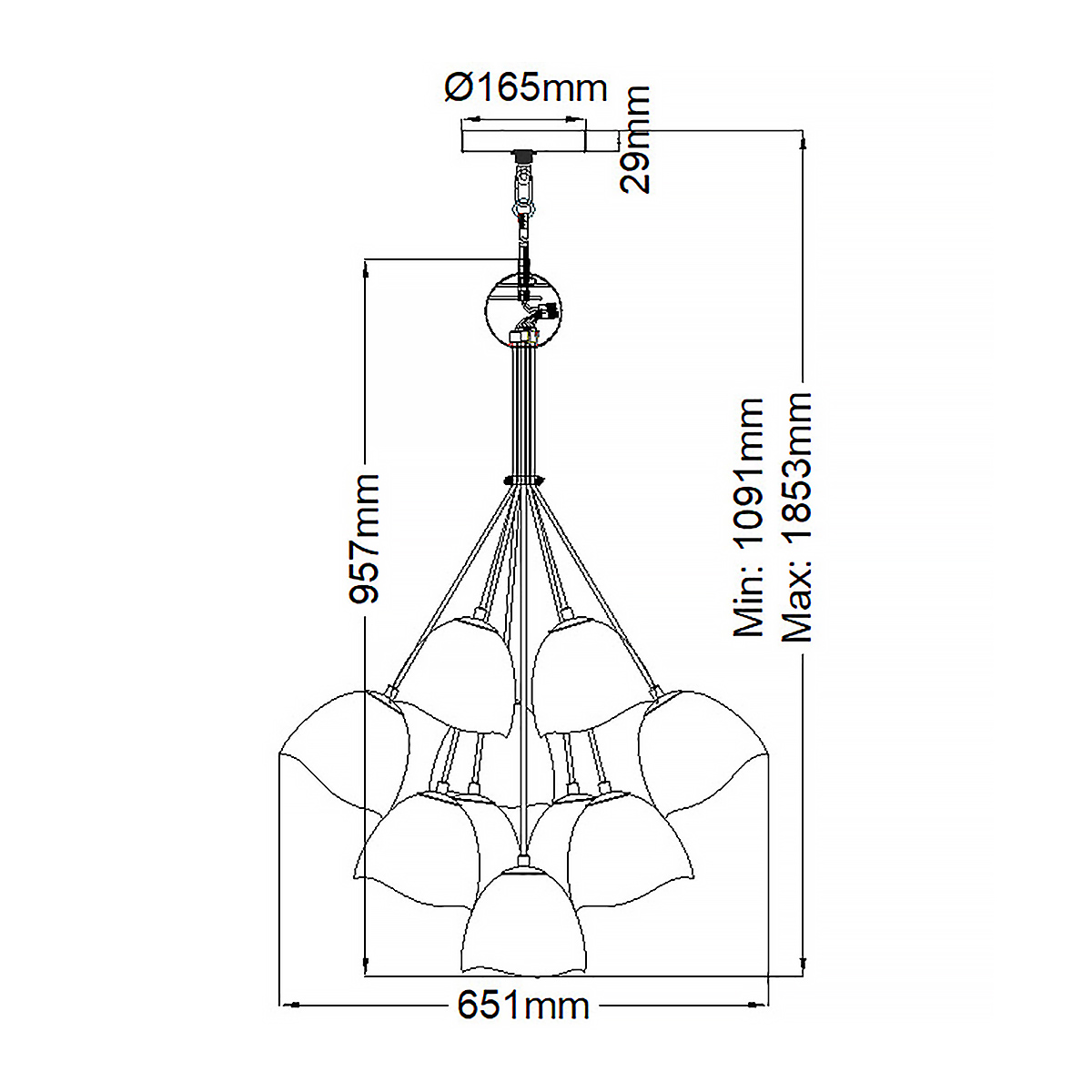 Подвесная люстра Hinkley Nula QN-NULA-15P