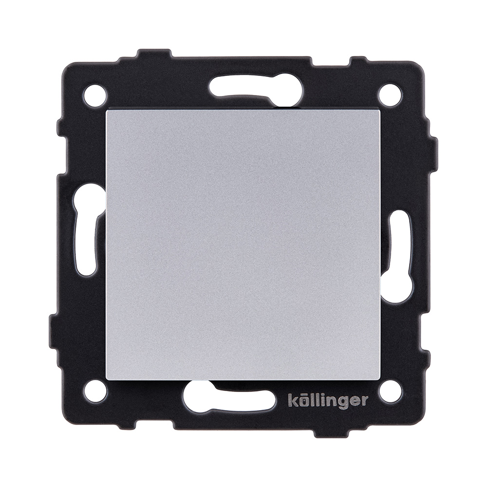 Выключатель 1-клавишный проходной 10А/250В, серый Kollinger REA-S-003GY для Aspekt, Eleganz, Reflex