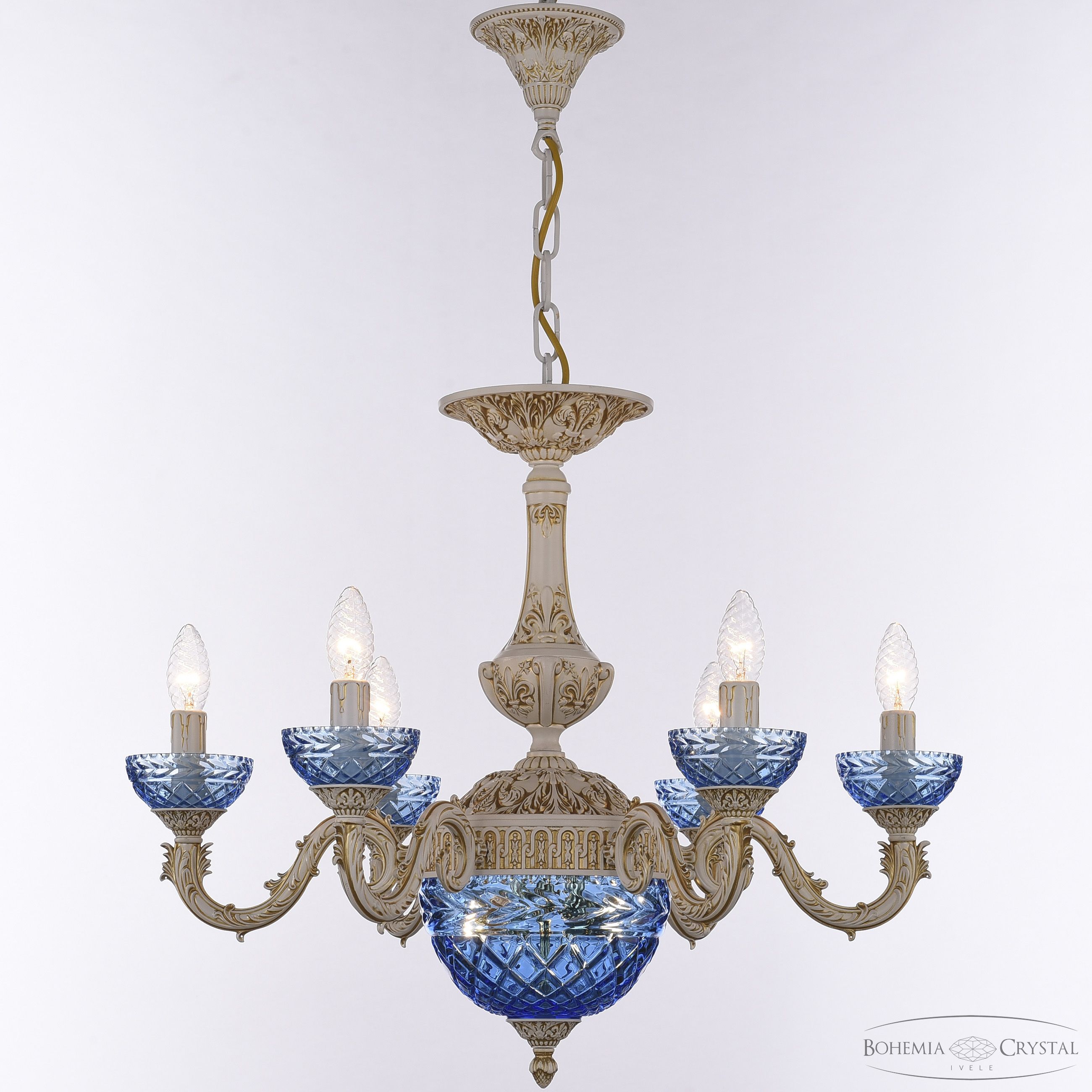 Подвесная люстра Bohemia Ivele Crystal AL79101P/6/175 WMG P Aquamarine/M-1F