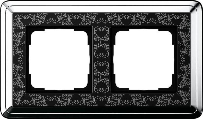 Рамка 2-постовая Gira ClassiX Art хром/черный 0212682