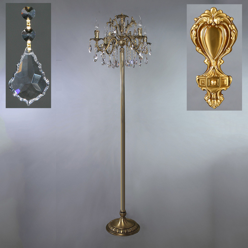 Торшер AMBIENTE 2118F/4 AB Leaf crystal