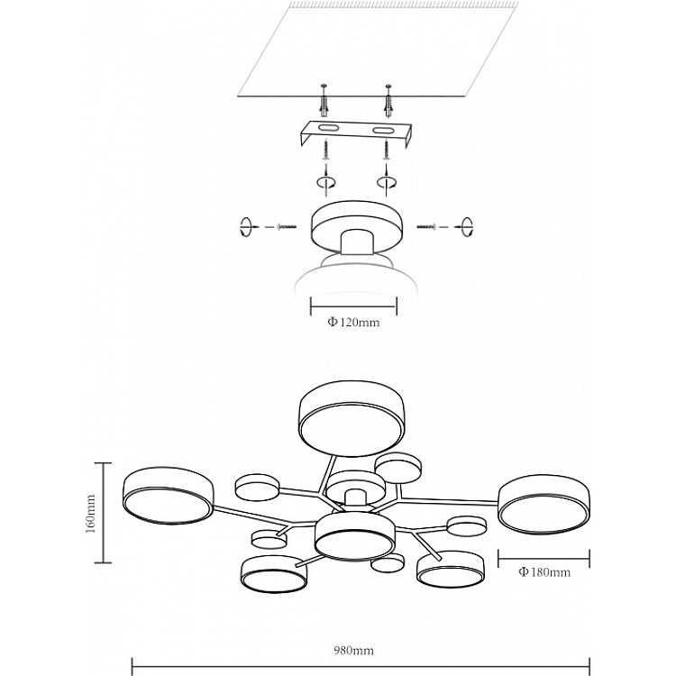 Потолочная светодиодная люстра Velante 446-207-06