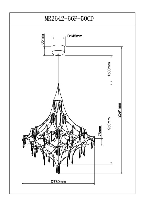 Подвесная люстра Myfar Allegria MR2642-66P-50CD