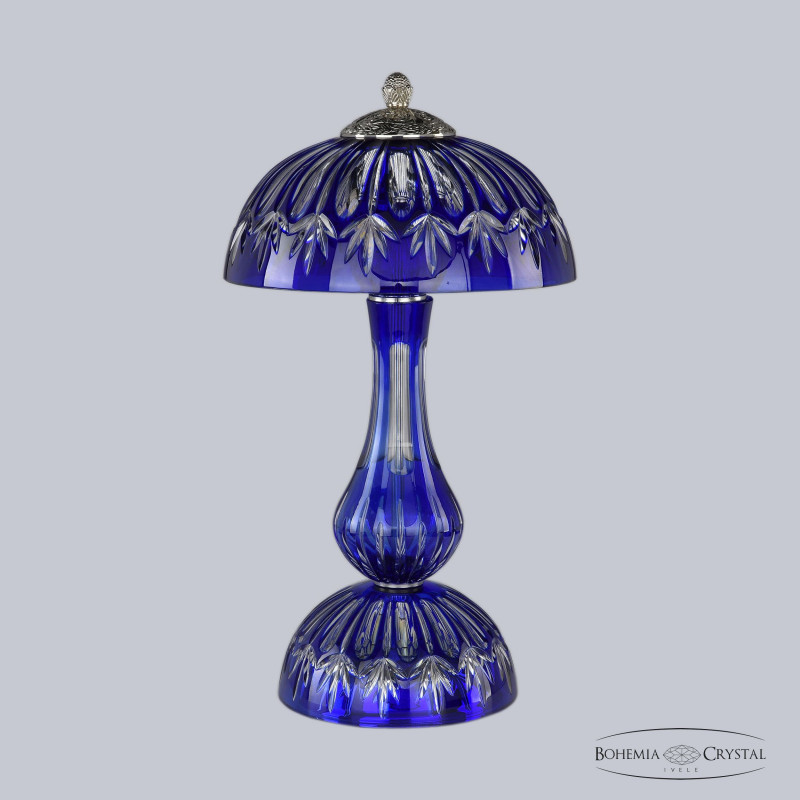 Настольная лампа хрустальная Bohemia Ivele Crystal 1370L/3/25 Ni Clear-Blue/H-1I