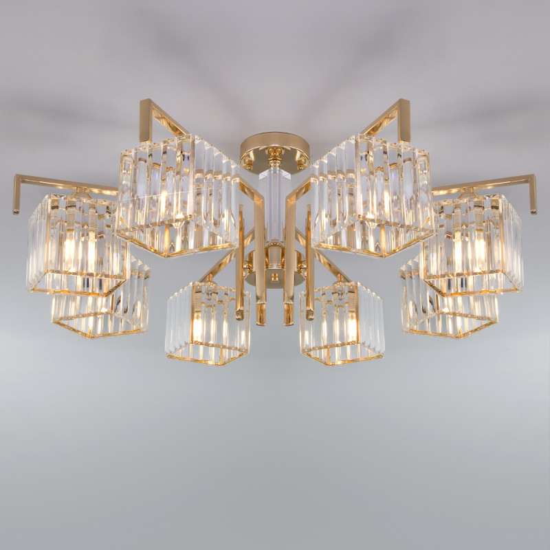 Потолочная люстра Eurosvet April 10117/8 золото/прозрачный хрусталь Strotskis