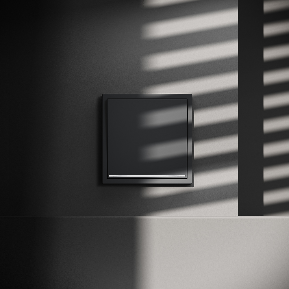 Выключатель одноклавишный с подсветкой Voltum S70 VLS010207 (графит)