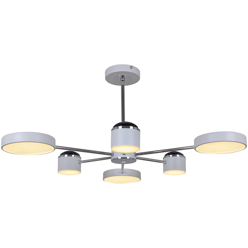 Люстра на штанге Reluce 13289-4.3-06 Белый+Хром