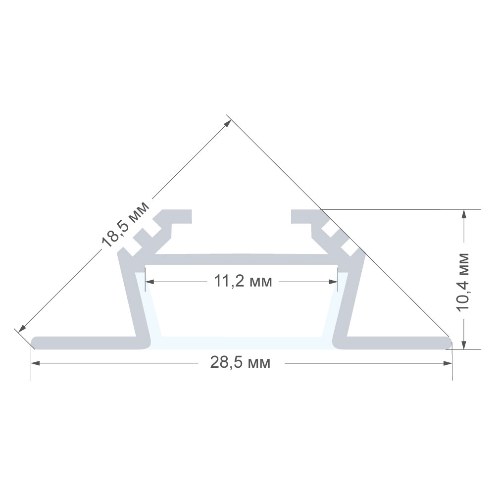 Комплект алюминиевого профиля с рассеивателем Apeyron 08-07-02