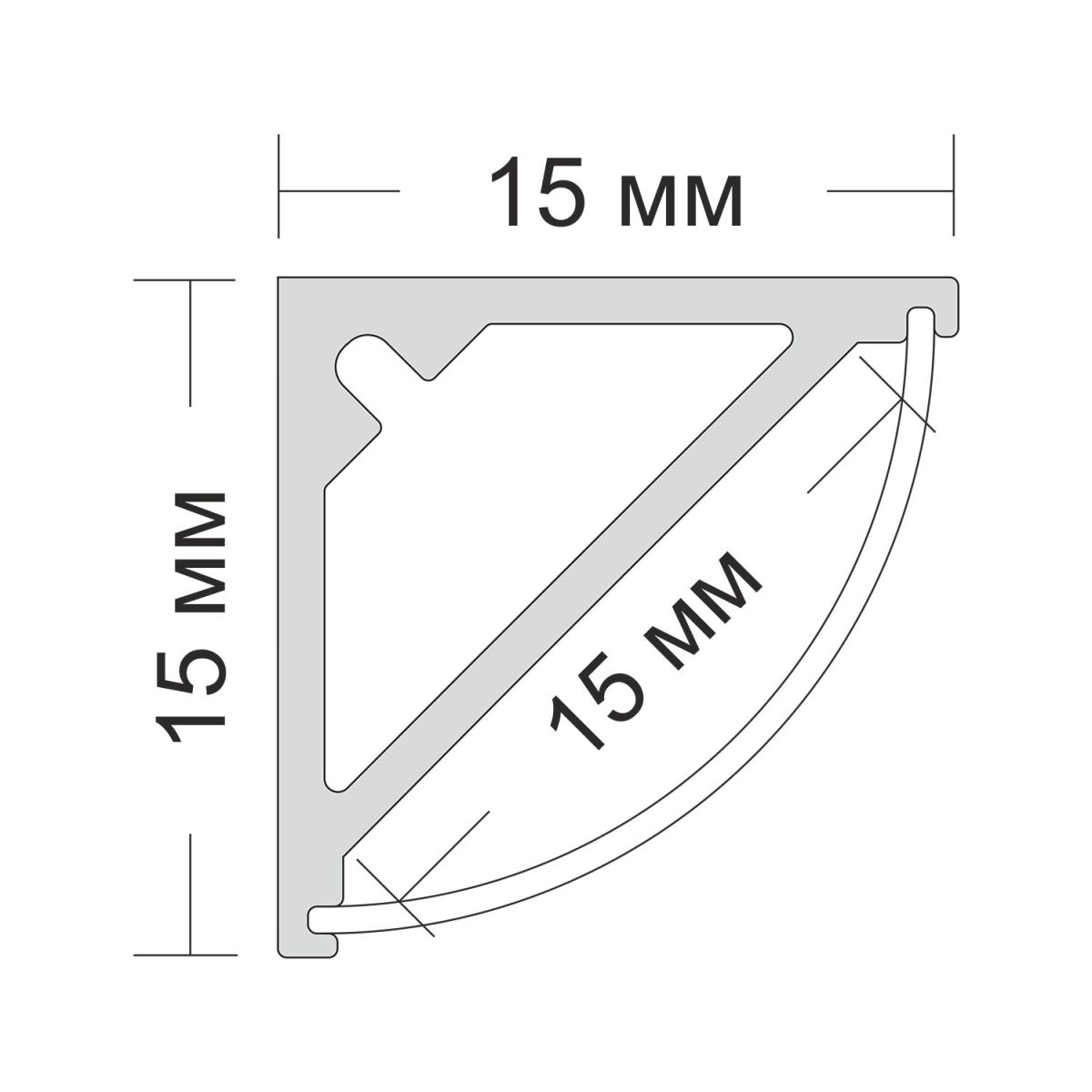 Угловой профиль Ledron 1515 Black 00000013433