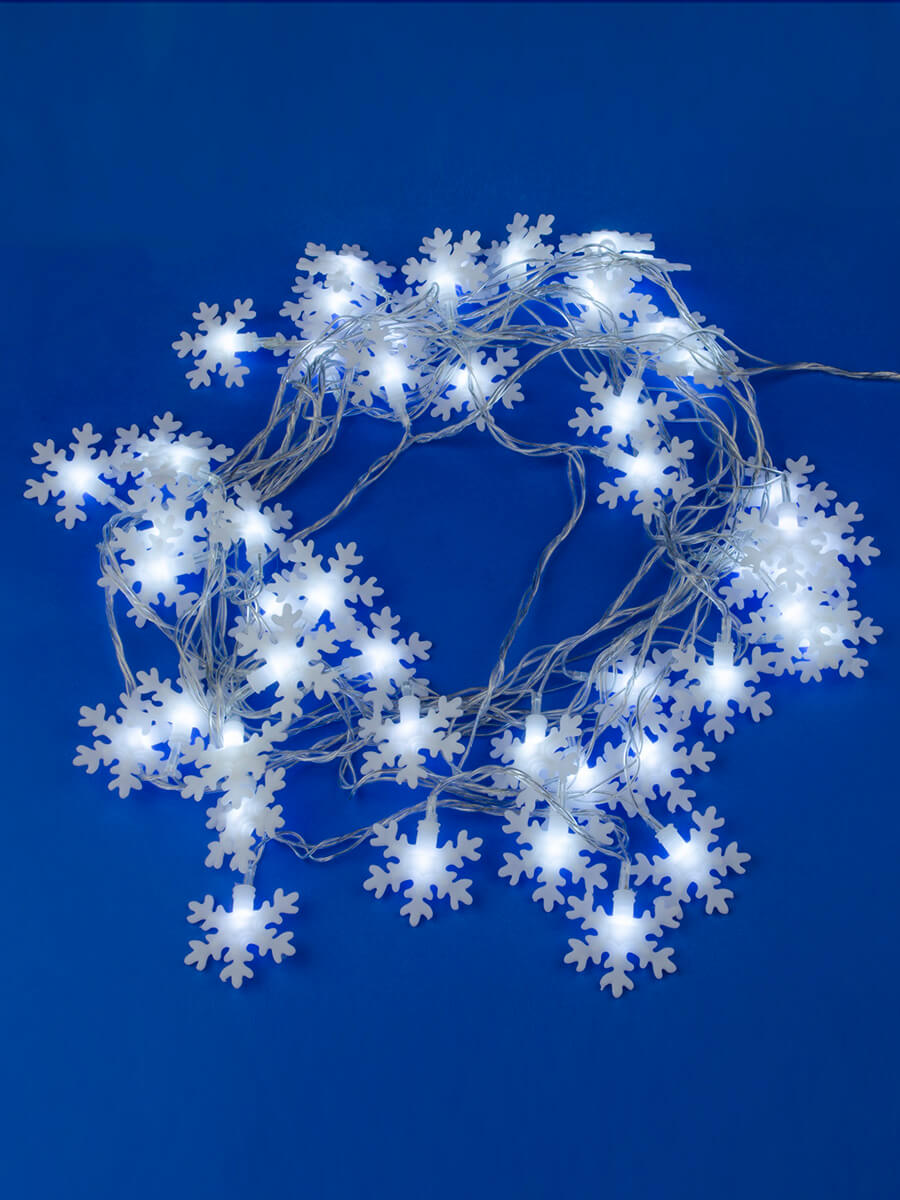 Светодиодная гирлянда (UL-00007196) Uniel Снежинки-2 220V белый ULD-S0500-050/DTA White IP20 Snowflakes-2