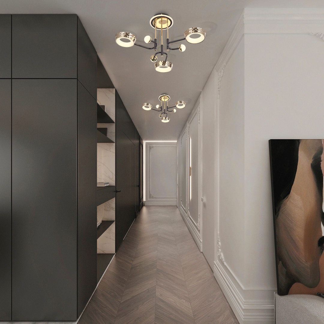 Потолочная светодиодная люстра Arte Milano Ferrara 273210/6 BK/GD