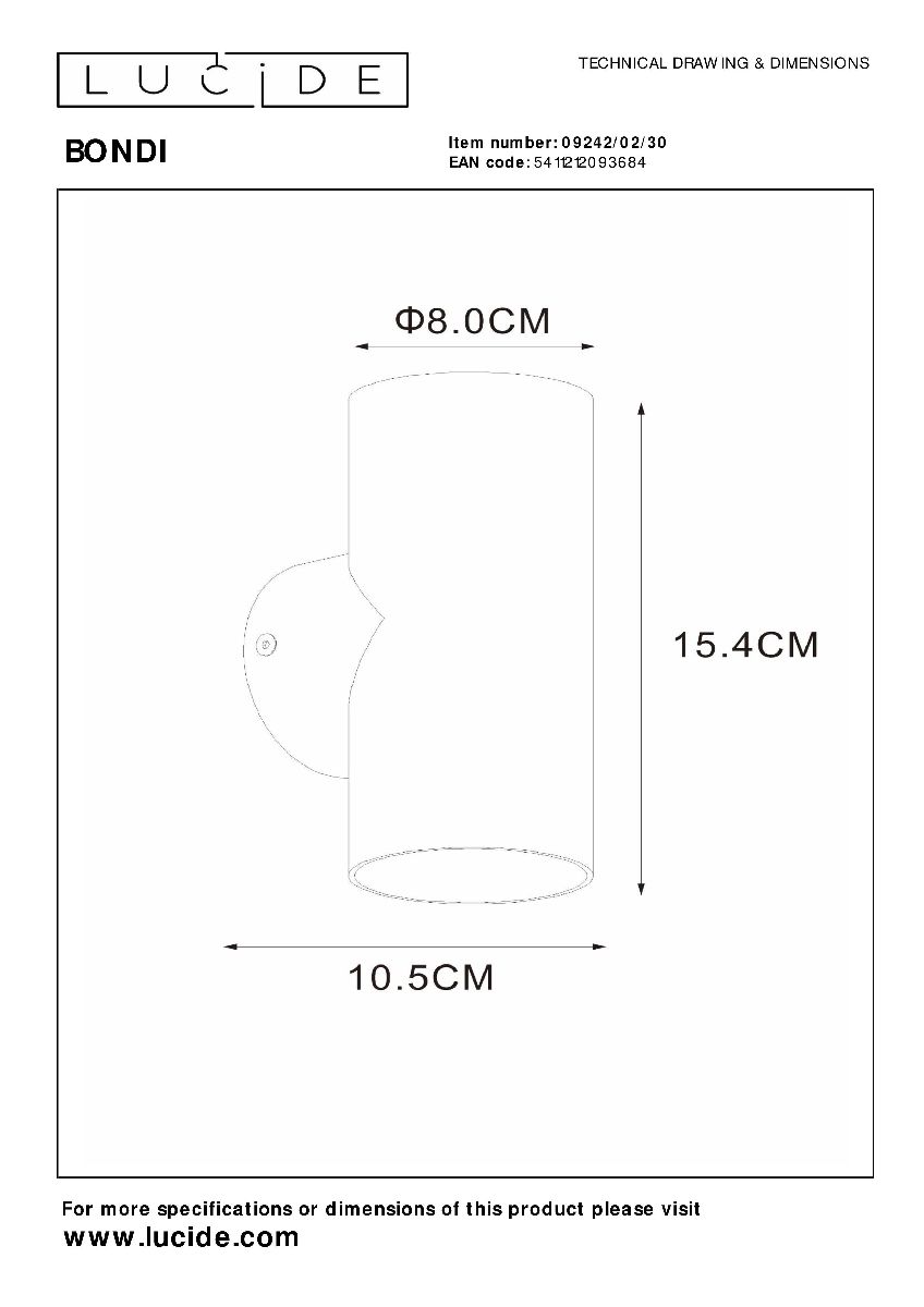 Настенный светильник Lucide Bondi 09242/02/30