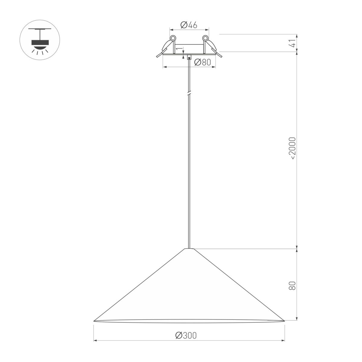Подвесной светильник Arlight SP-MAKOTO-R300-10W Warm3000 (BK, 36 deg, 230V, TRIAC) 057216
