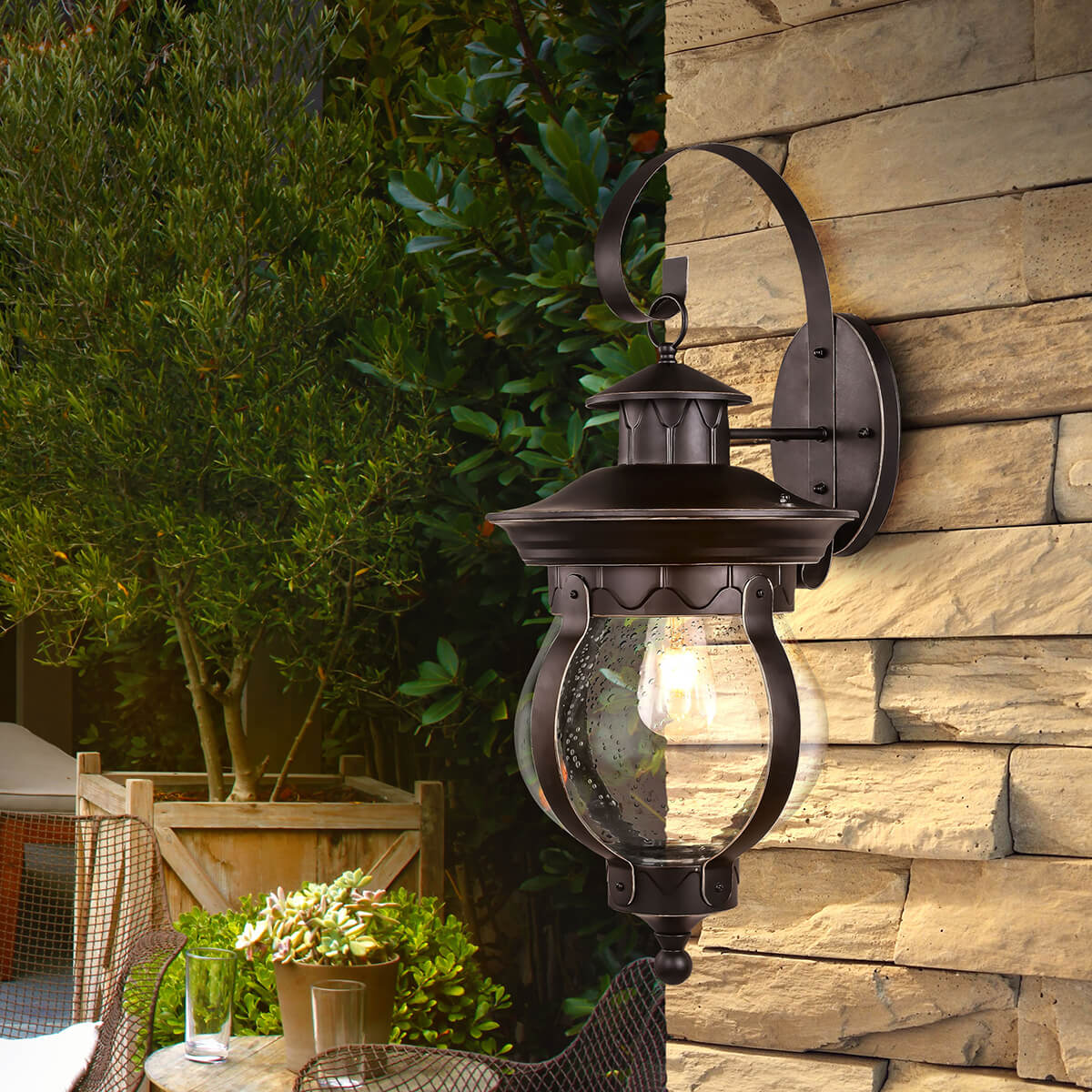 Уличный настенный светильник Elektrostandard Barrel D черное золото GL 1025D 4690389122040