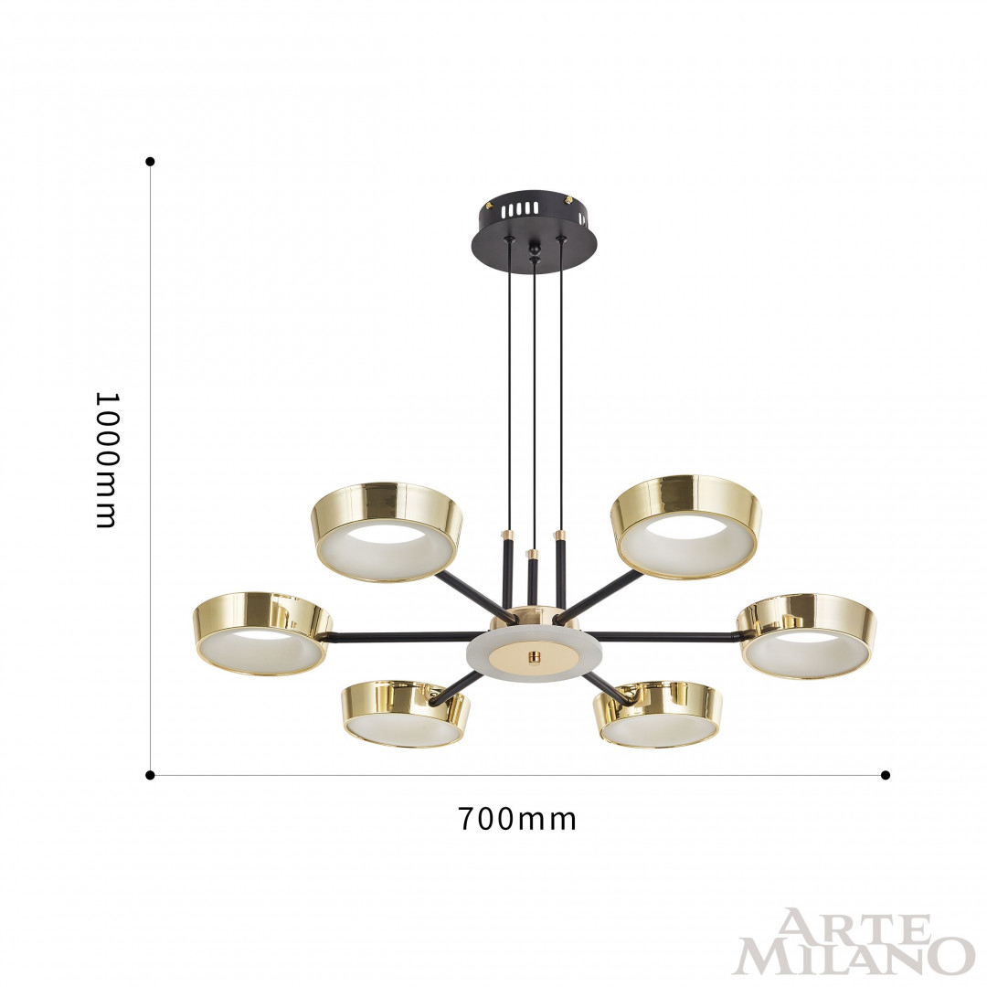 Подвесная люстра Arte Milano 271079/6 BK/GD