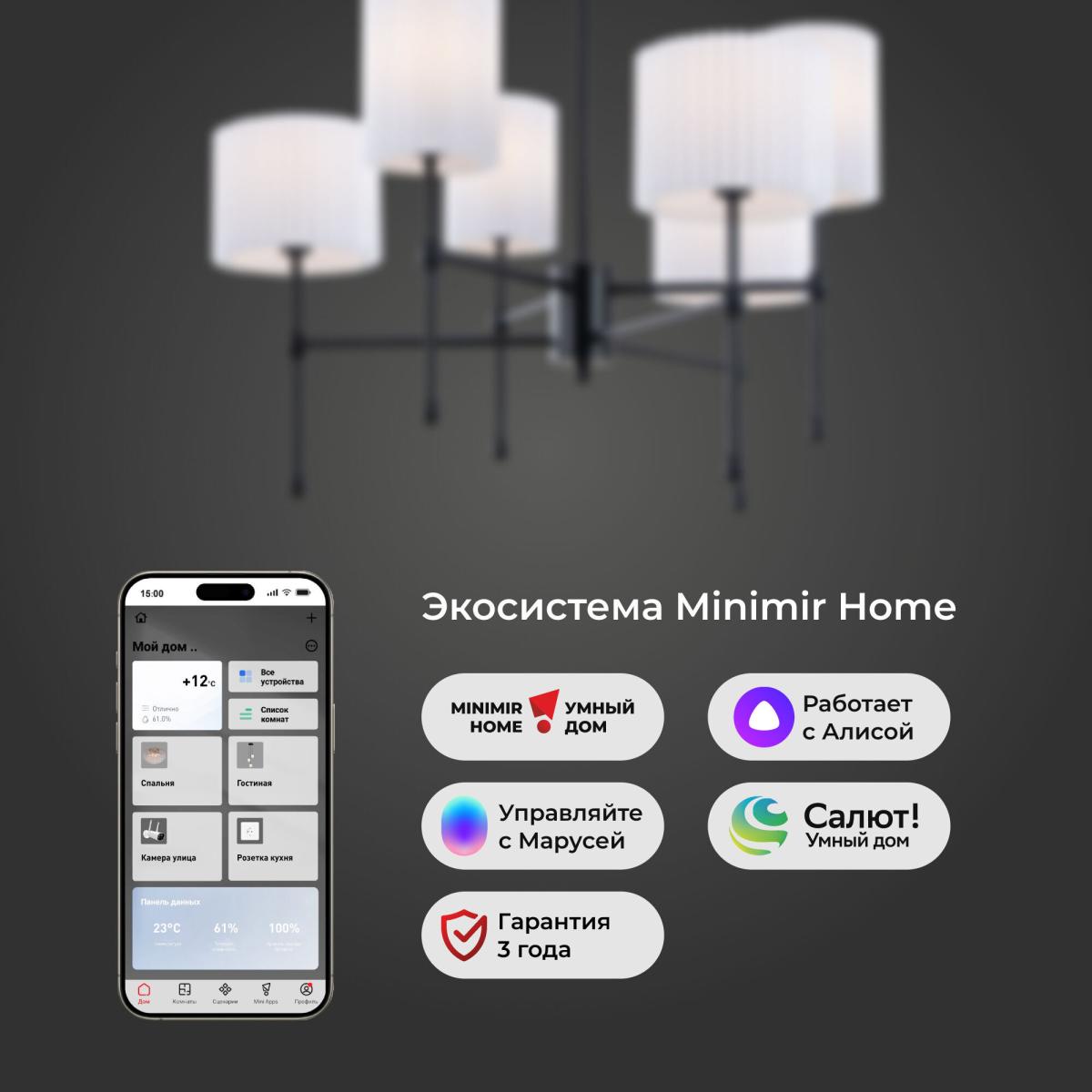 Люстра на штанге Eurosvet Notturno 60162/6 черный Smart a065662