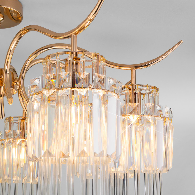 Люстра на штанге Eurosvet Sevilia 10119/8 золото/прозрачный хрусталь Strotskis