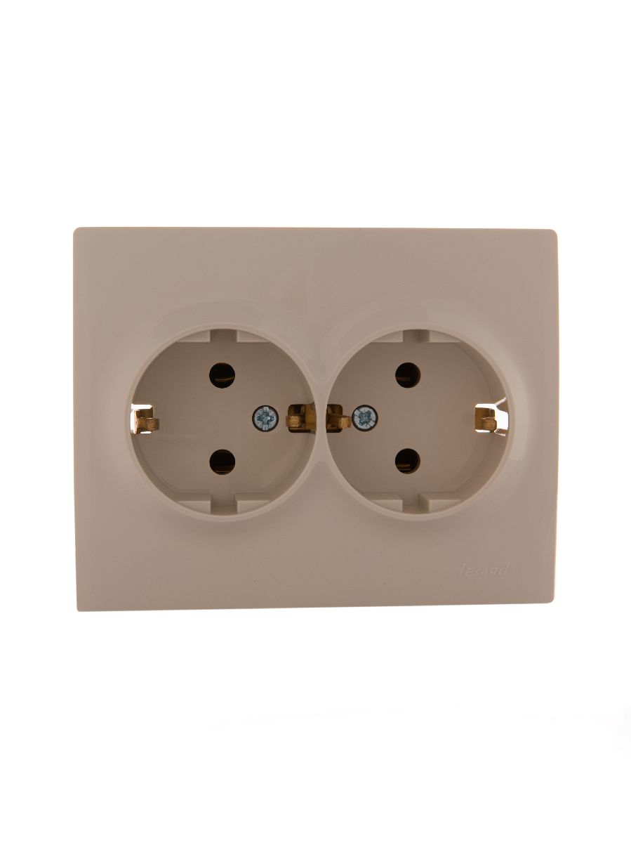 Розетка двойная с/з Lezard Karina 707-0300-127
