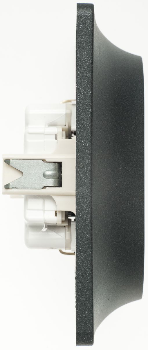 Розетка 2-ая с/з со шторками, 16А (в сборе) Systeme Electric Glossa Антрацит GSL000726