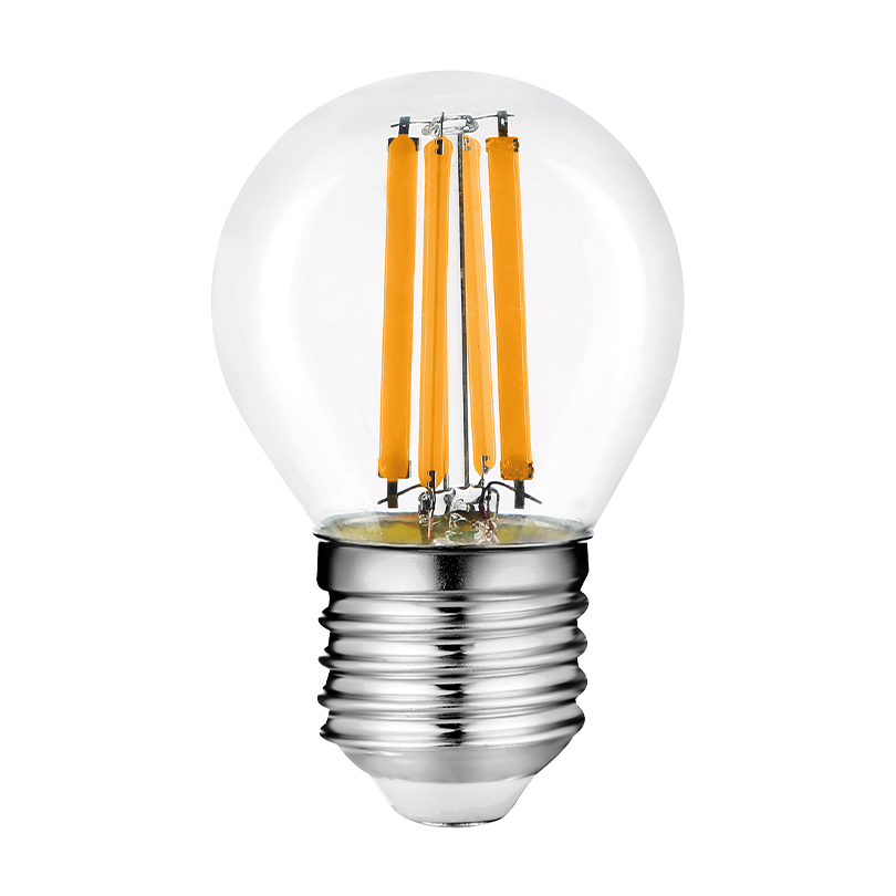 Лампа светодиодная филаментная WOLTA 12Вт 3000K Е27 шар прозрачный WF-G45-12W3KE27