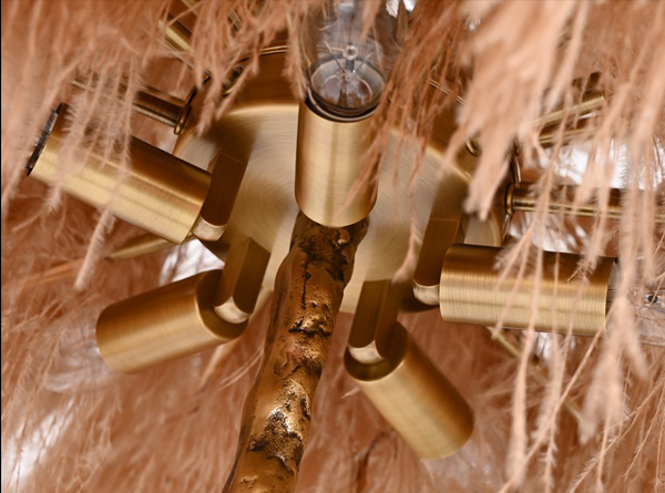 Торшер Delight Collection Ostrich Feather BRFL5014 beige/antique brass