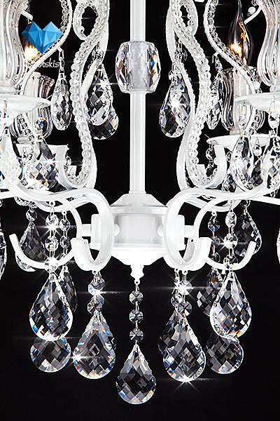 Подвесная люстра Eurosvet Blossom 10077/6 глянцевый белый/прозрачный хрусталь Strotskis