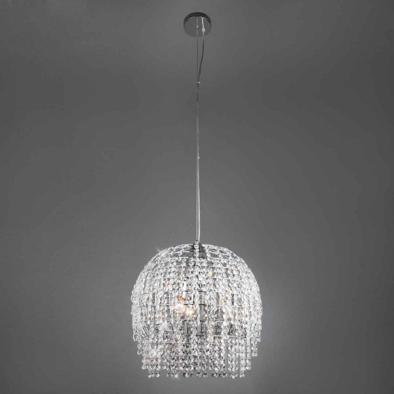 Подвесная люстра Eurosvet Oliver 10091/3 хром/прозрачный хрусталь Strotskis