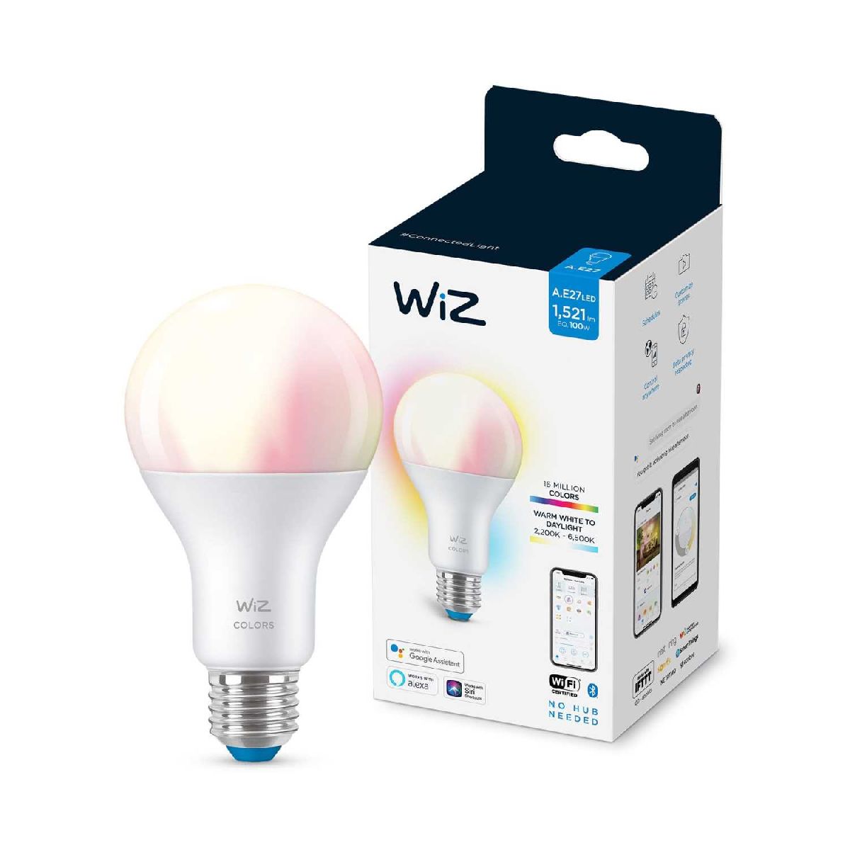 Умная светодиодная лампа Wiz Wi-Fi BLE100WA67E27922-65RGB1PF/6 E27 13W 2200/6500K 929002449702