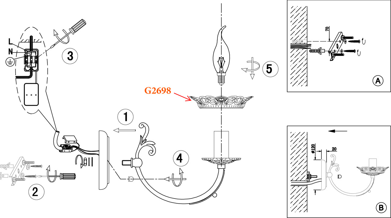 Бра Odeon Light Barra 2698/1W