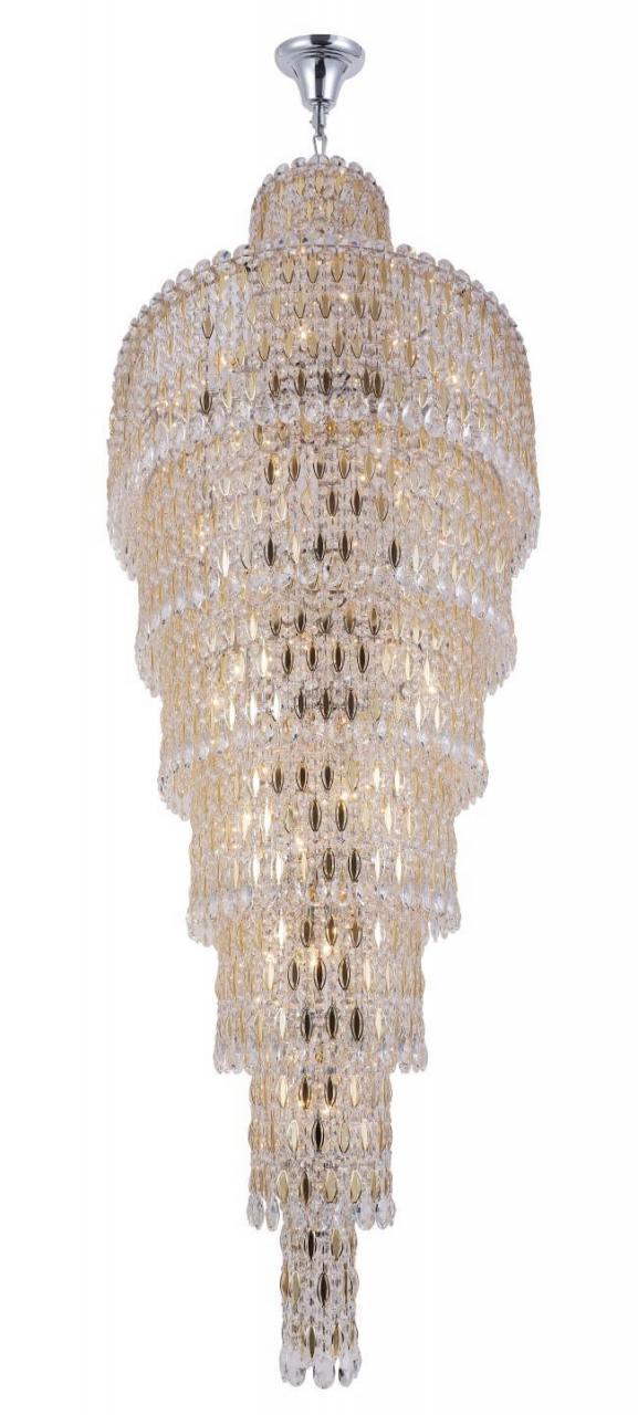 Каскадная люстра Crystal Lux Lirica SP40 D700 Chrome/Gold-Transparent