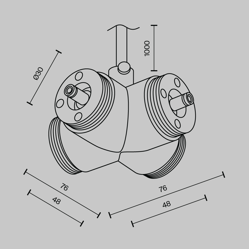 Х-образный вертикальный коннектор с вводом питания Maytoni Shelf CA017TX-P-B