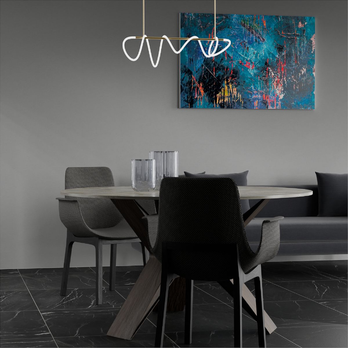 Потолочная люстра Lightera Nyasa LE117L-80GA WIFI