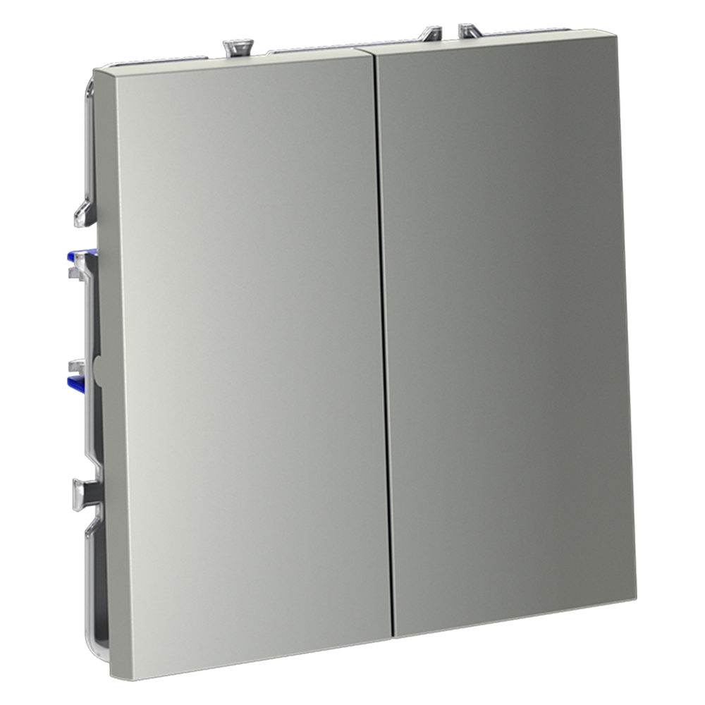 Выключатель двухклавишный Voltum S70 VLS020105 (сталь)