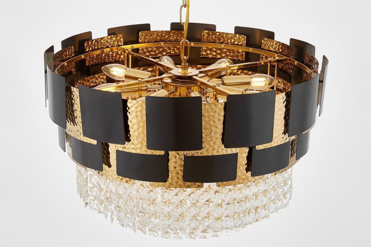 Подвесная люстра Lumina Deco LDP 7045-600 BK+GD