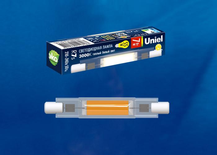 Лампа светодиодная (UL-00005060) Uniel R7s 12W 4000K прозрачная LED-J118-12W/4000K/R7s/CL GLZ07TR