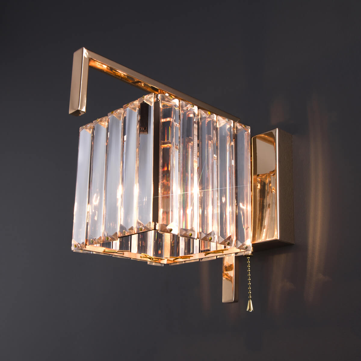 Бра Eurosvet April 10126/1 золото/прозрачный хрусталь Strotskis (10117/1)