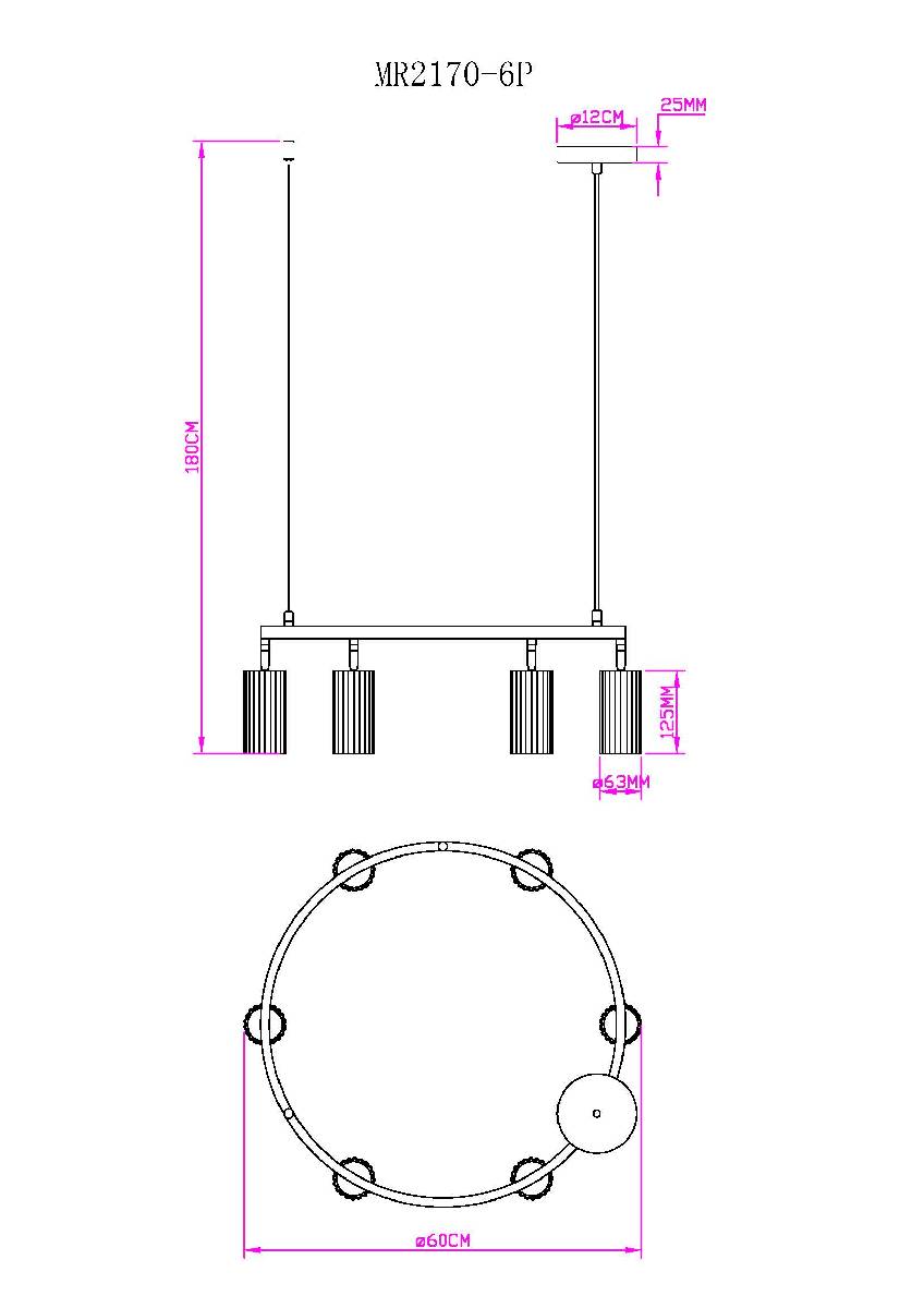 Подвесная люстра Myfar Alex MR2170-6P