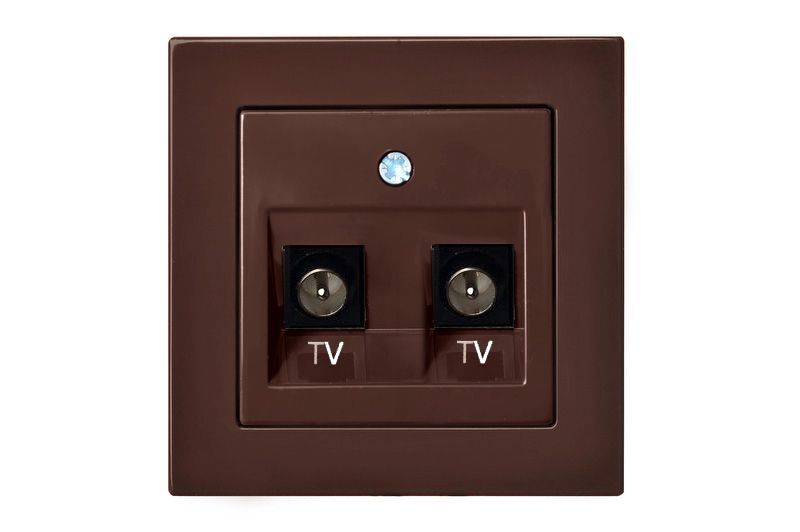 Розетка телевизионная двойная (TV) F-разъем Liregus Epsilon 28-1421