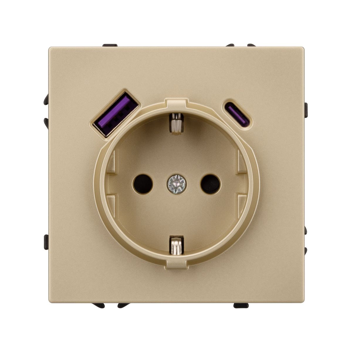 Механизм розетки с USB зарядкой Arlight SCT-NOBE-MUAC-SFPL-GD (230V, 16A) 054286