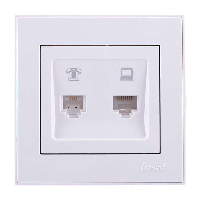 Розетка компьютер+телефон Lezard Rain 703-0202-143