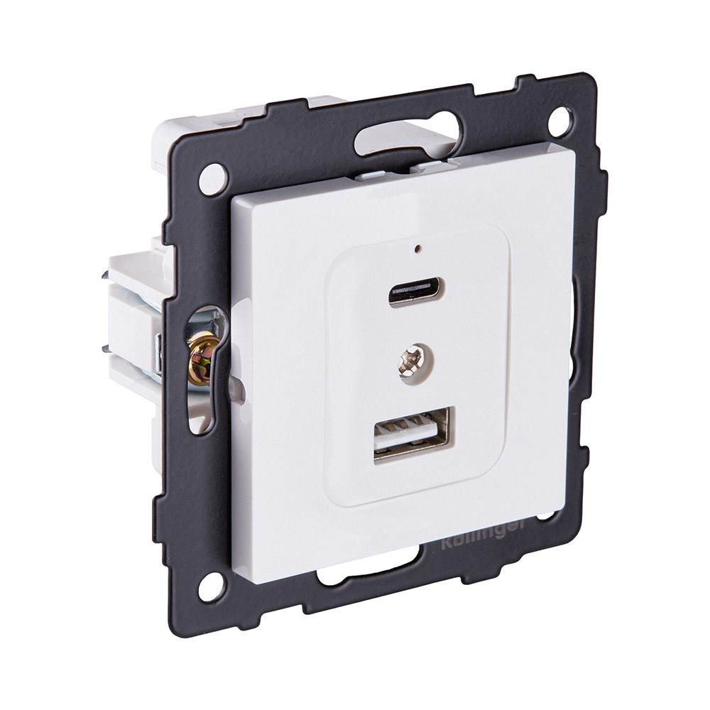 Розетка USB A+C 20W, белый Kollinger REA-037WH для Aspekt, Eleganz, Reflex