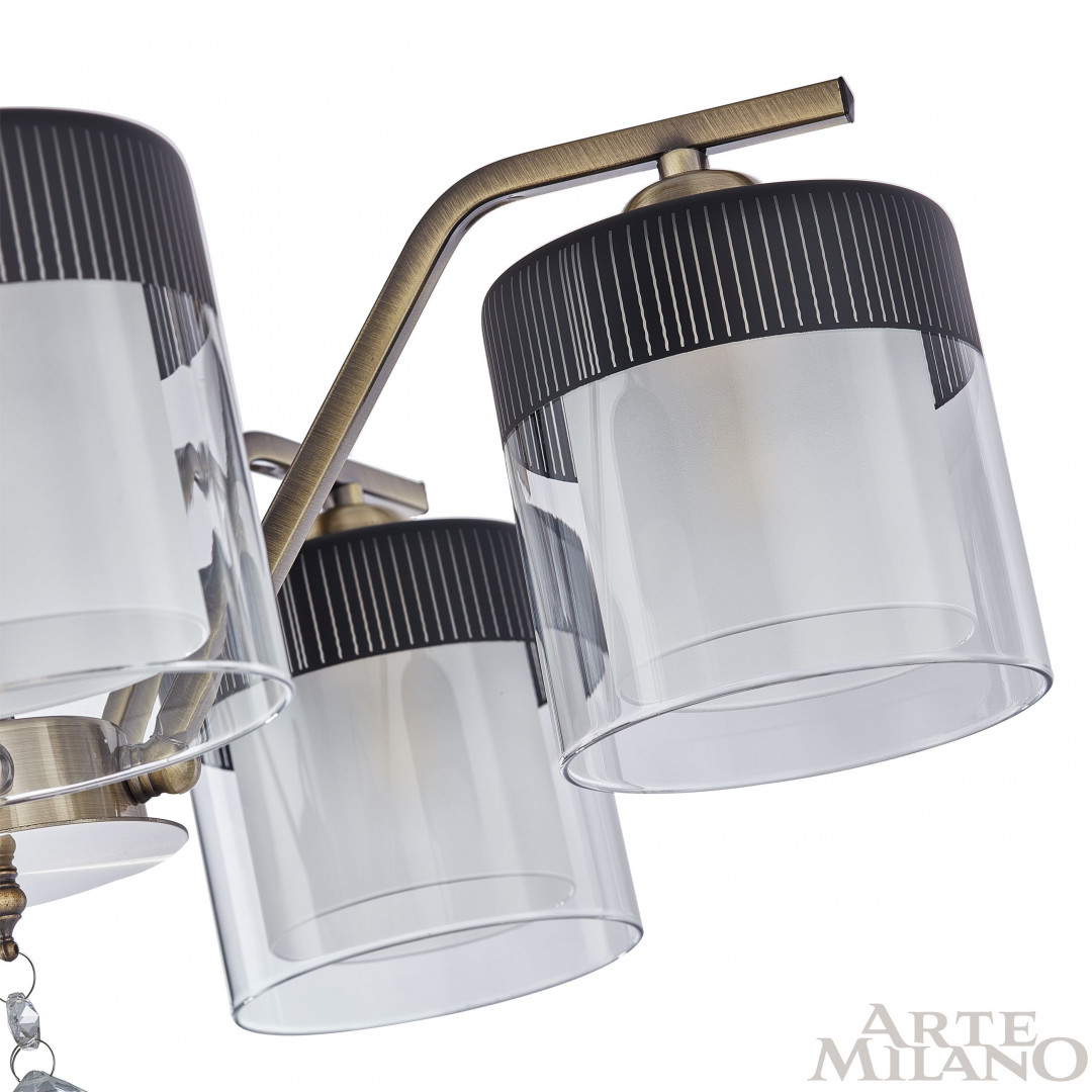 Люстра на штанге Arte Milano Napoli 332646/5 AB+BK