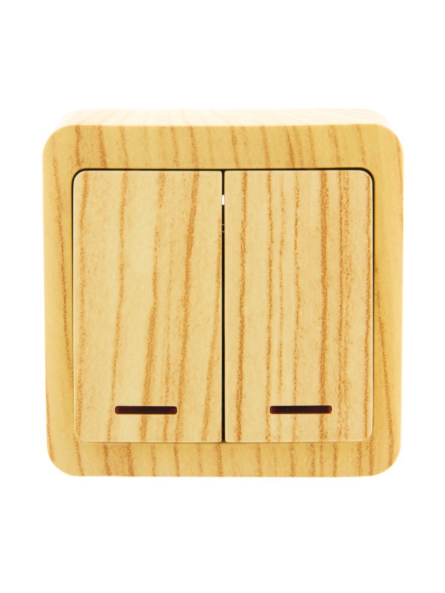 Выключатель двойной с подсветкой Lezard Viola 751-5200-112