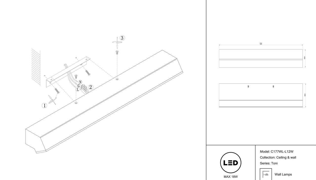 Настенный светодиодный светильник Maytoni Toni C177WL-L12W