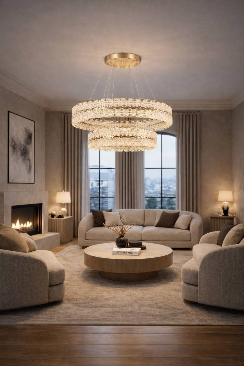 Подвесная люстра с пультом управления Modelux ML.8185.800.500 GD