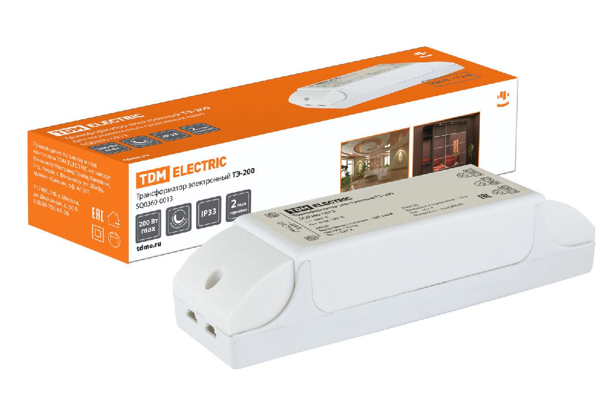 Трансформатор электронный диммируемый TDM Electric 12V 70-200W IP33 16,7A ТЭ-200 SQ0360-0013