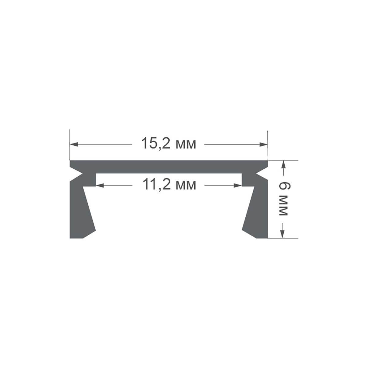 Профиль П-образный накладной Apeyron ширина ленты до 10мм 08-01-01Ч