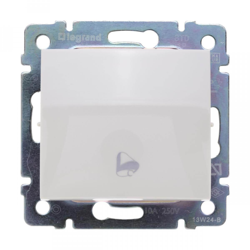 Выключатель кнопочный одноклавишный Legrand Valena Звонок слоновая кость 774116